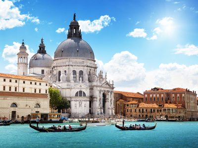 Canal Grande and Basilica di Santa Maria della Salute - Venice, Italy .